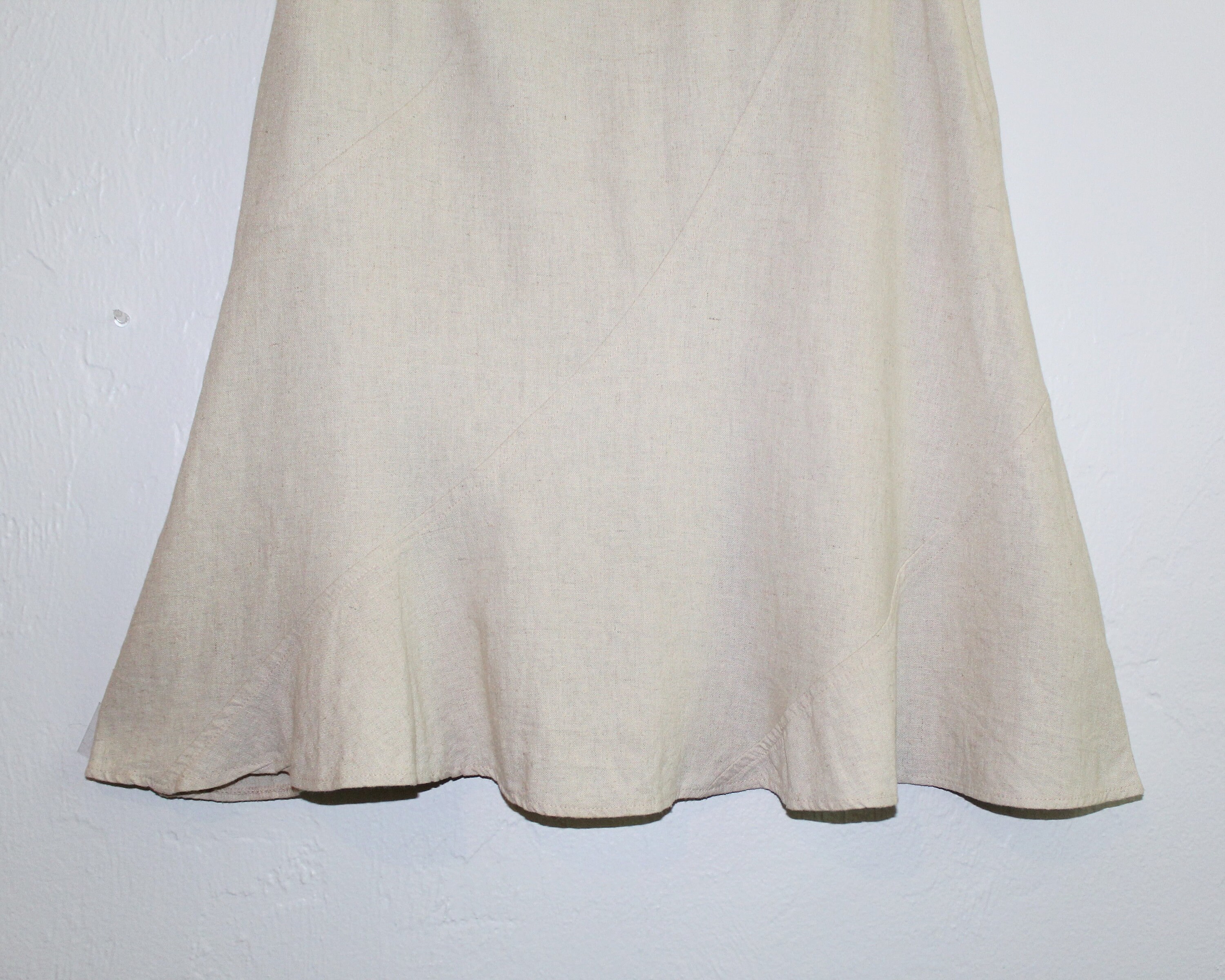 90s Vintage Tracy Evans Short Skirt Fitted Khaki Linen Flute - Etsy