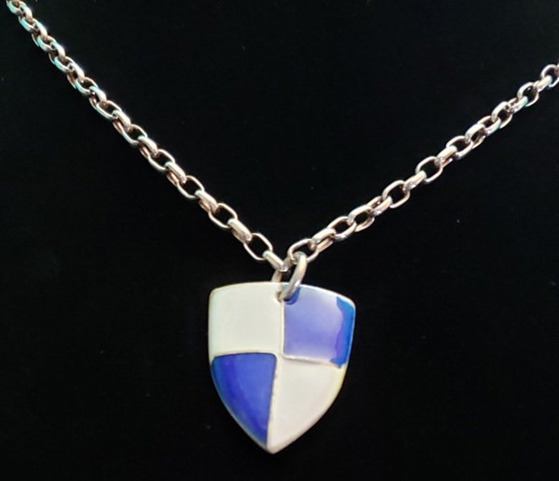 pendant necklace heavy chain silver necklace hand made toggle clasp mans necklace enamel on .999 fine silver necklace woman necklace