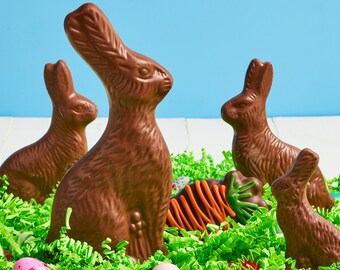 Milk & Dark Solid Chocolate Rabbits (2 oz. | 6 oz. | 15 oz.)