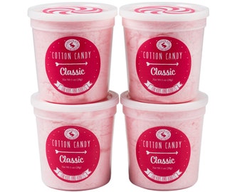 Classic Pink Vanilla Cotton Candy Favor Size (Gift Sets of 4, 10, 25, 50, 80) - Unique Ideas for Birthdays, Celebrations, Party Favors