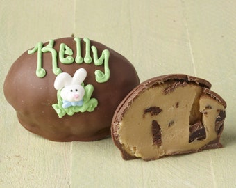 Personalized Chocolate Easter Egg - Chocolate Chip Cookie Dough Filled