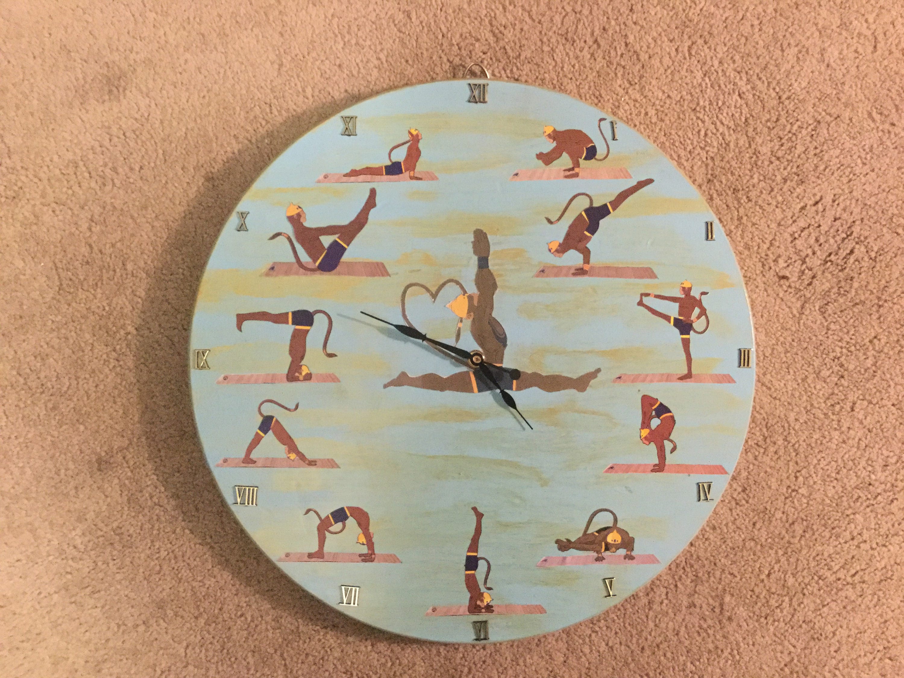 Hanumanasana Yoga Clock Etsy