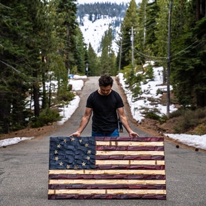 Betsy Ross carved wood flag