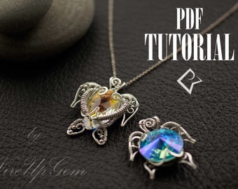 Tutorial de colgante de tortuga con alambre enrollado: Fabricación de joyas (Patrón en PDF)