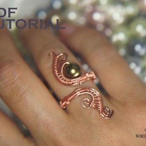 Wire Wrap Tutorial Paisley Ring with Swarovski pearl