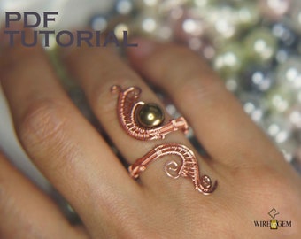 Wire Wrap Tutorial Paisley Ring with Swarovski pearl