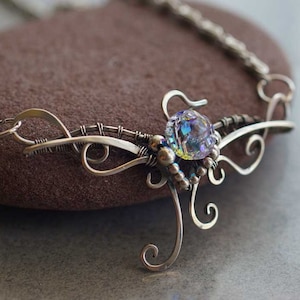 PDF tutorial, wire wrap tutorial bracelet, necklace, brooch. Versatile element wire wrap, step-by-step tutorial.