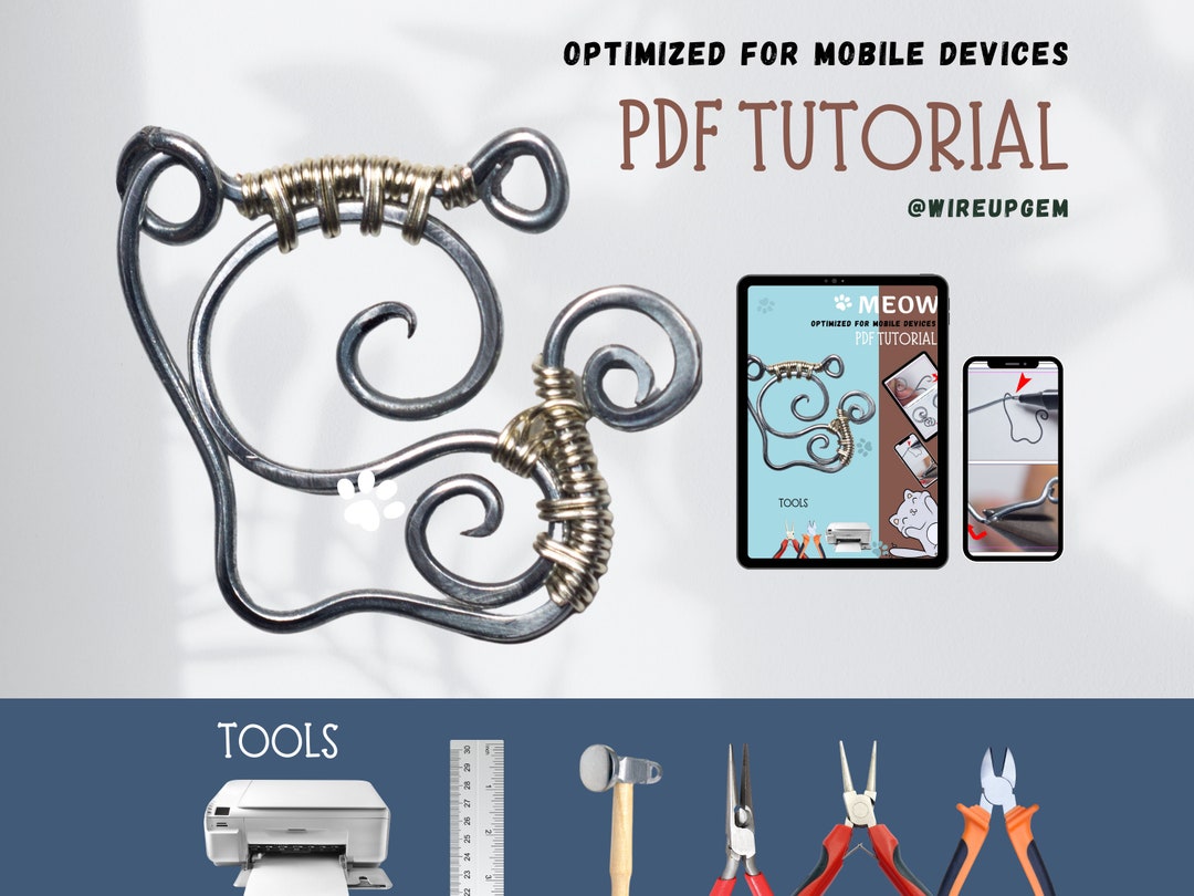 Cat Wire Wrap Jewelry Tutorial, DIY Pendant (PDF Pattern) - Etsy