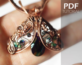 Wire wrap tutorial, wire wrapped brooch butterfly