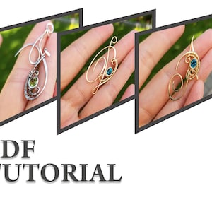 Tutorial em PDF para fazer wire wrap, pingente com letras do alfabeto de "A" a "Z"