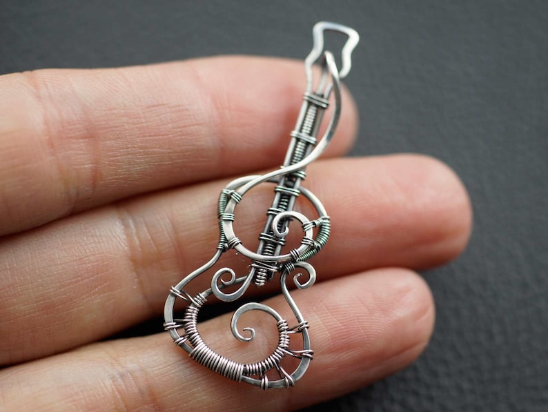 Ukulele & Treble Clef Wire Wrap tutorial, PDF tutorial image 3