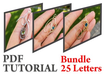 Wire wrap tutorial, all Alphabet letter Pendant except letter"x"