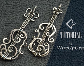 Violin pendant tutorial. Wire Wrap tutorial