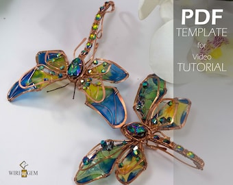 Dragonfly brooch TEMPLATE for VIDEO TUTORIAL.