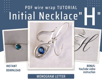 PDF Wire wrap tutorial, Alphabet letter Pendant "H"