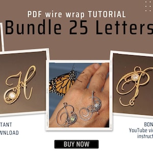 Wire wrap tutorial, all Alphabet letter Pendant except letter"x"