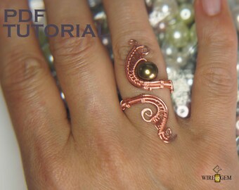 Wire Wrap Tutorial Paisley Ring with Swarovski pearl