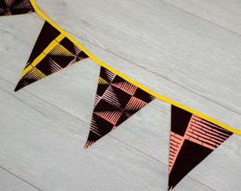 African Print Bunting Pennant Necklace