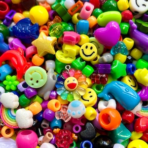 Kidcore Friendship Bracelet Bead Mix Rainbow Bead Soup for Jewelry making Specialty and Pony Beads RANDOM