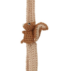 Knitted squirrel pacifier chain (brown-beige)