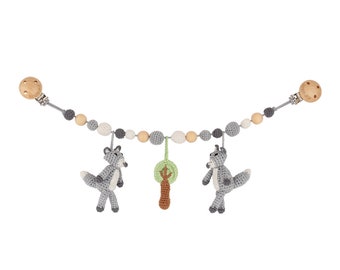 Stroller Chain w/ Foxes (grey-white) and tree