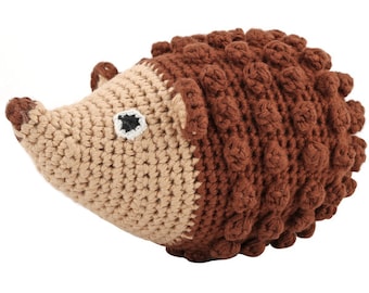 Crocheted Hedgehog-cuddly animal with rattle