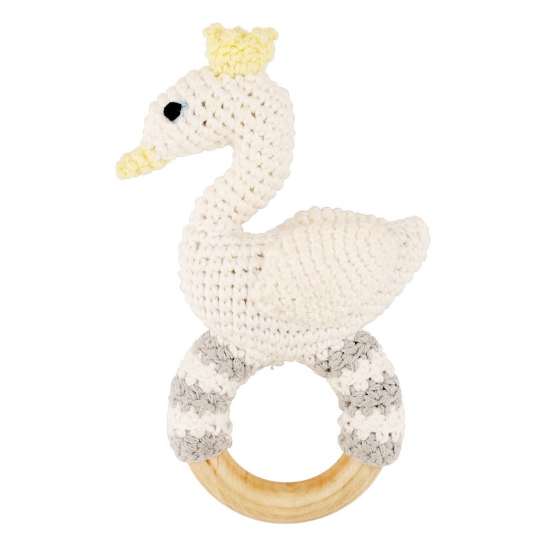 Crochet Swan BIANCA Pacifier Chain Grey Etsy