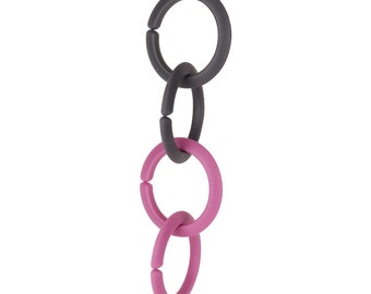 Rose & Gray Toy Mounting Clips (Flex Rings) - 2 sets of 4 rings each