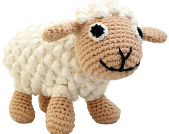 Crocheted Sheep-cuddly animal with rattle