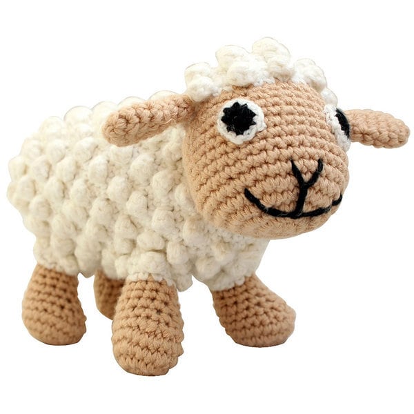 Crocheted Sheep-cuddly animal with rattle