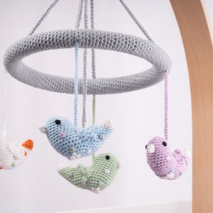 Crochet Mobile w/ Birds & Flower (Multicolor)