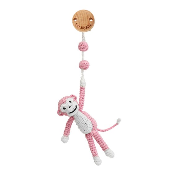 Monkey LUCY Pram Clip With Wooden Clip 