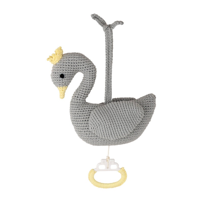 Crochet Swan BIANCA Pacifier Chain Grey Etsy