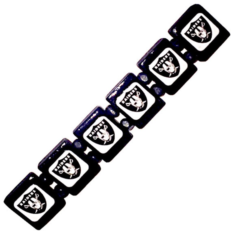 Oakland Raiders Bracelet Oakland Raiders Wristband Etsy