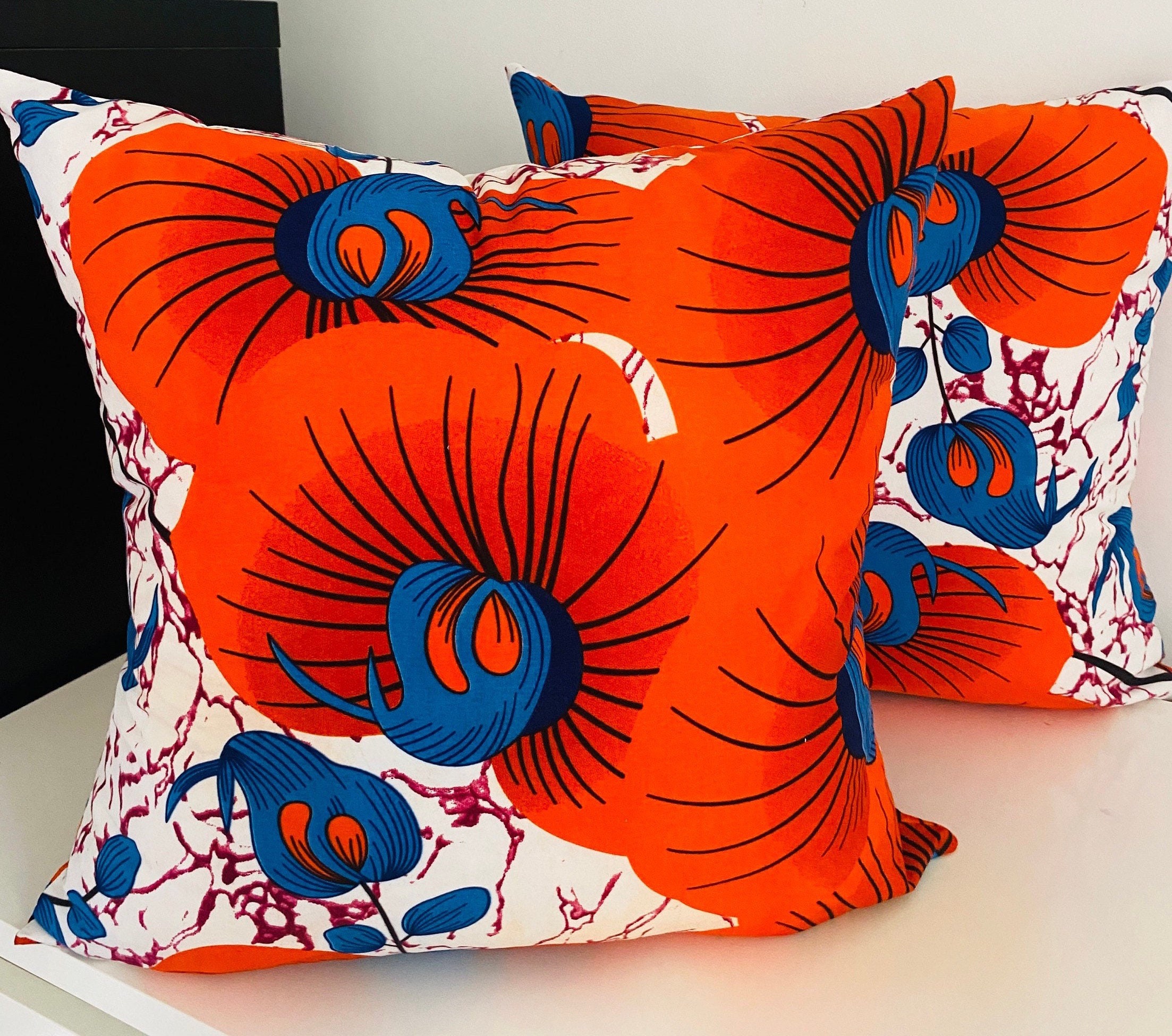 Orange Blossom Cushion Cover Handmade Cushion Cover Throw Etsy