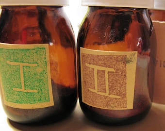 Cyanotypie Kit - Pulverform - Bernsteinglasflaschen (kleine und mittlere Größen)