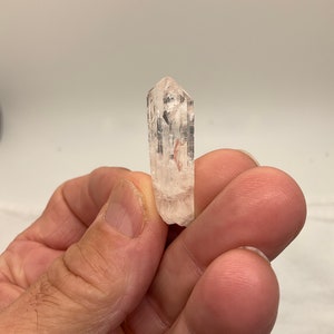 Danburite terminated crystal very light pink mineral specimen San Bartolo mine San Luis Potosí Characas Mexico estate collection