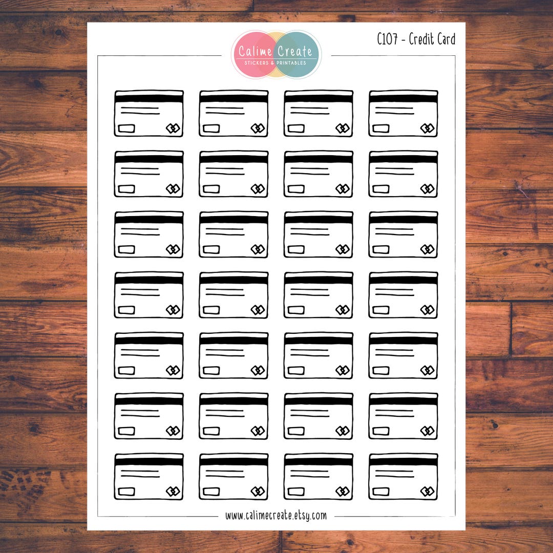 Credit Card Planner Stickers Doodle Planner Stickers - Etsy
