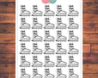 Skating Planner Stickers, Doodle Planner Stickers, Workout Stickers, Rollerskating (C105)