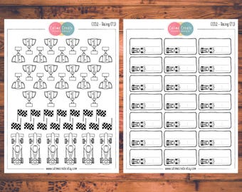 Racing Planner Stickers, Doodle Planner Stickers, F1, Formula 1 (C052)