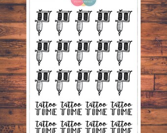 Tattoo Planner Stickers, Doodle Planner Stickers, Tattoo Time, Ink Time, Get Inked (K001)