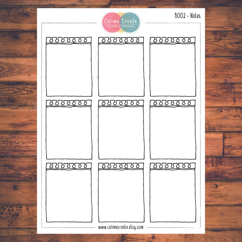BUJO Notes Planner Stickers, Bullet Journal, Doodle Planner Stickers B002 image 1