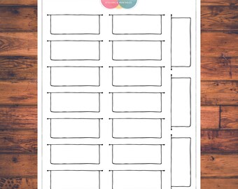 BUJO Banner Box Planner Stickers, Bullet Journal, Doodle Planner Stickers (B014)