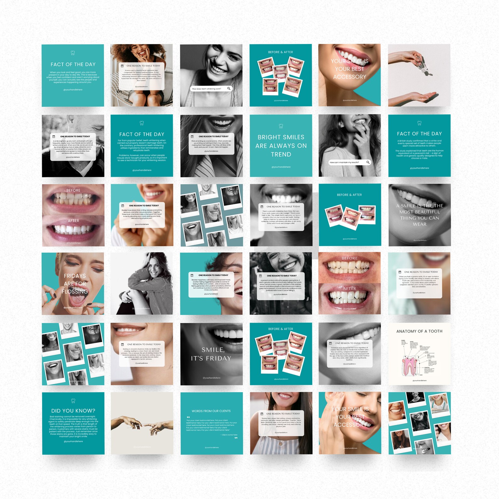 Teeth Whitening Instagram Post Templates Editable Teeth Etsy España