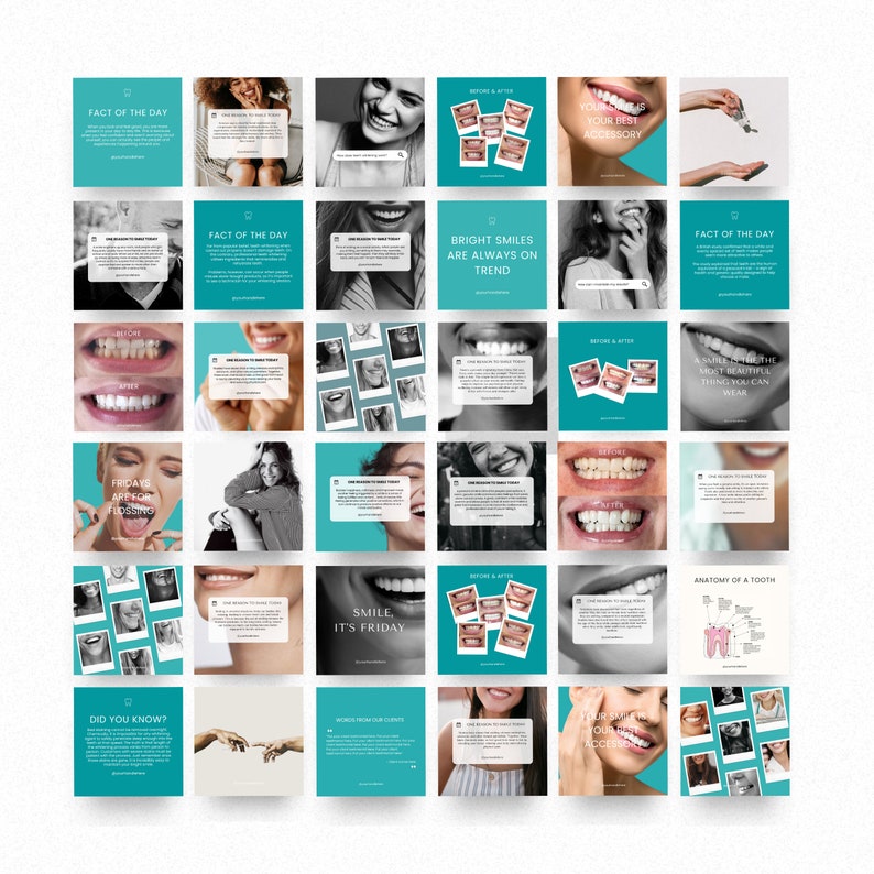 Teeth Whitening Instagram Post Templates Editable Teeth Etsy