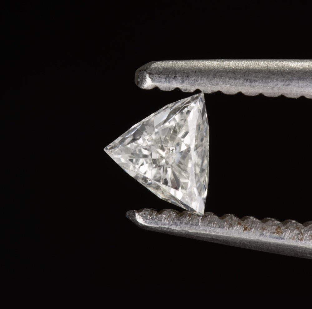 Diamante sciolto taglio trilione da 0,18 ct G Si forma triangolare geometrica naturale 1/5 ct (20988)
