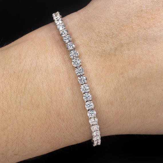 Tennis Bracelet 8Ct Lab Created Diamonds 5 mm- 8 inches 14K Yellow Gold  Plated | eBay
