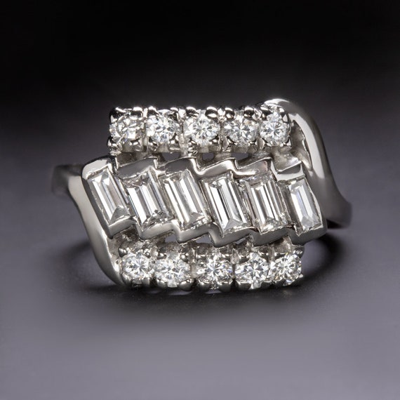Anillo de paladio con diamantes F-G Vvs-Si1 de 0,9 ct, estilo