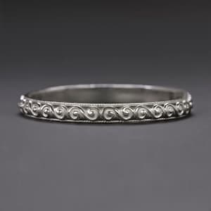 Vintage Style Filigrane Eheringe Swirl Design Stapelring 14K Weißgold (MTO-5379)