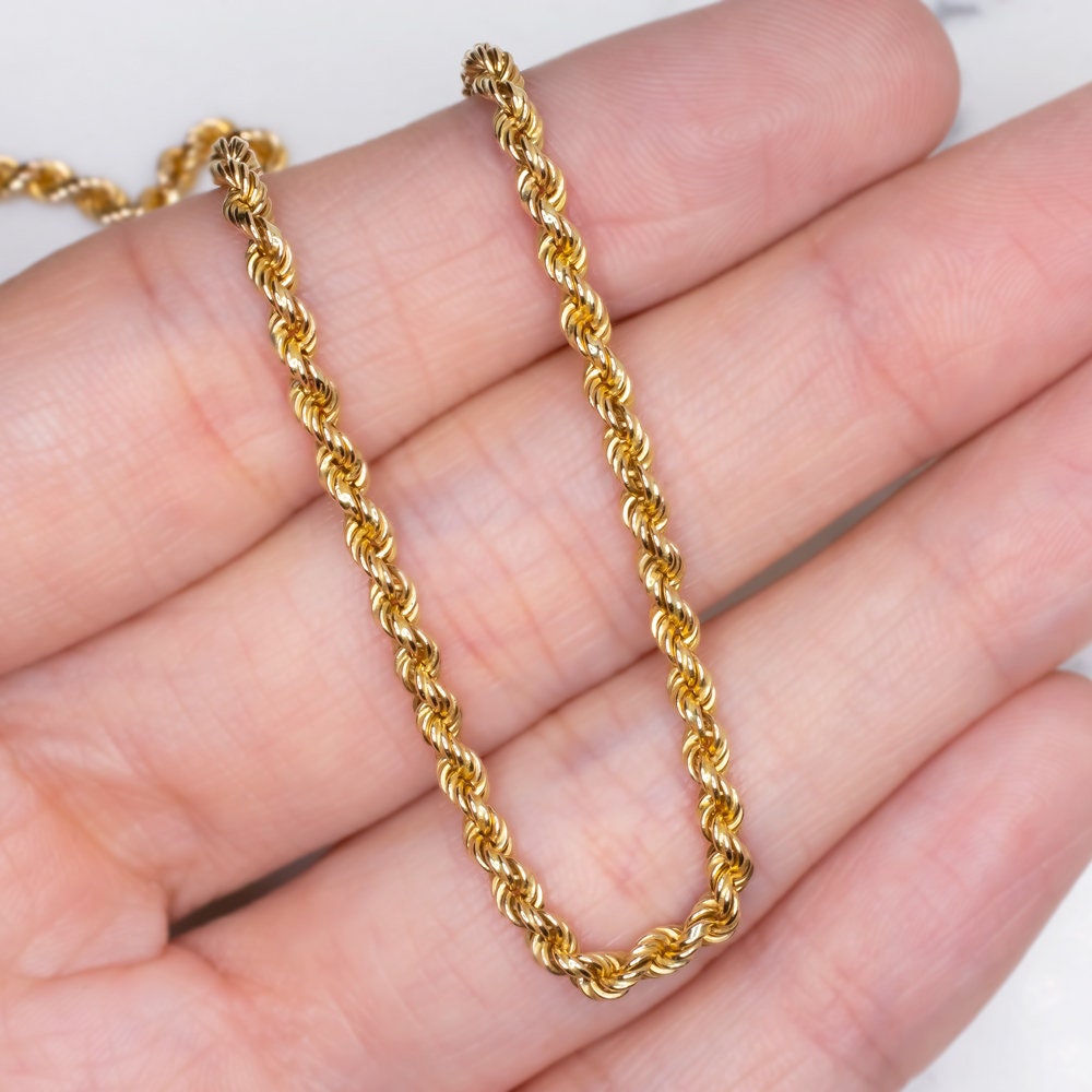 14K Gold Solid Rope Chain - 21 inch - 16.9 Grams - 3mm